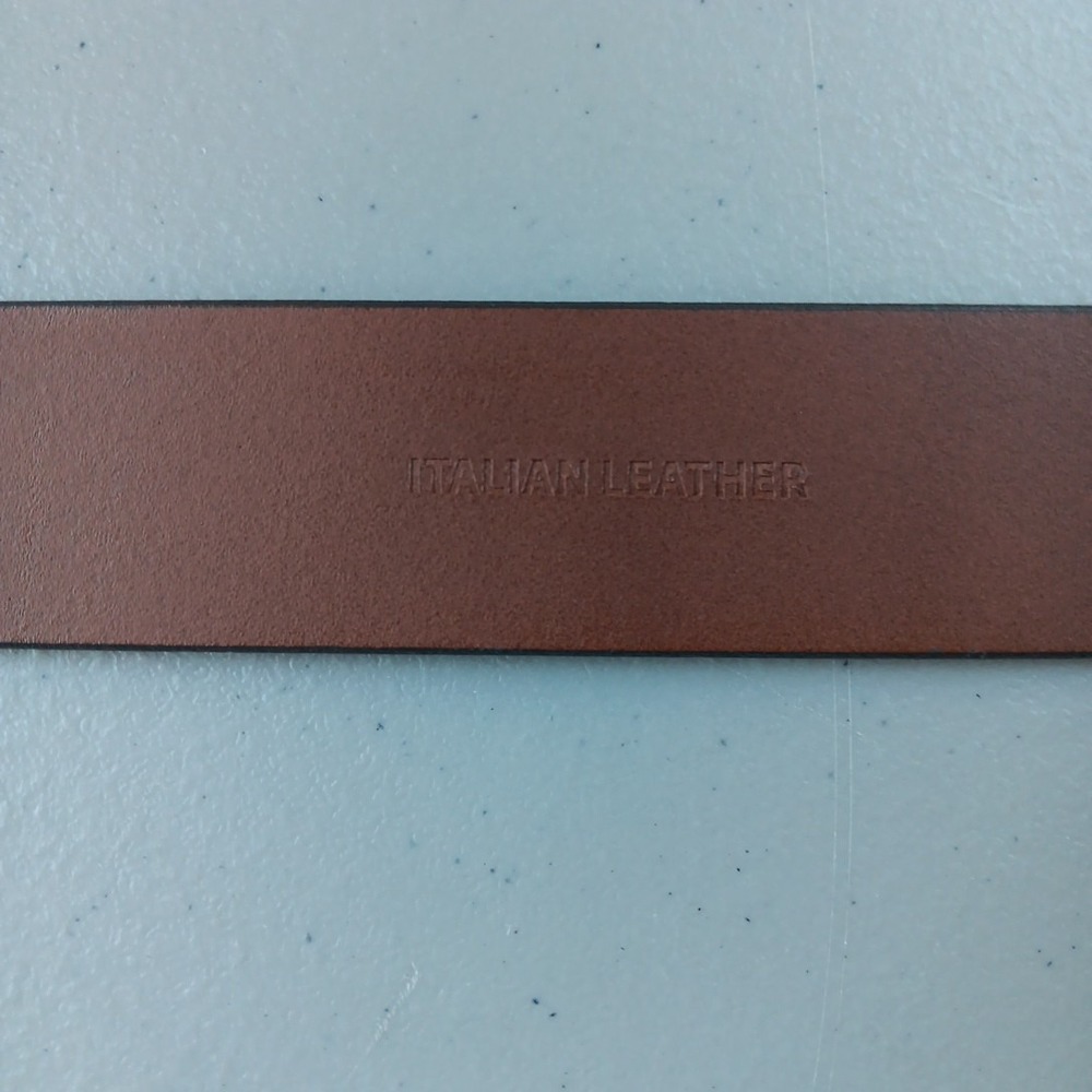 Remo Tulliani Leather Belt Men's 34 Brown Textured Silver Buckle Made in Italy - Picture 7 of 8